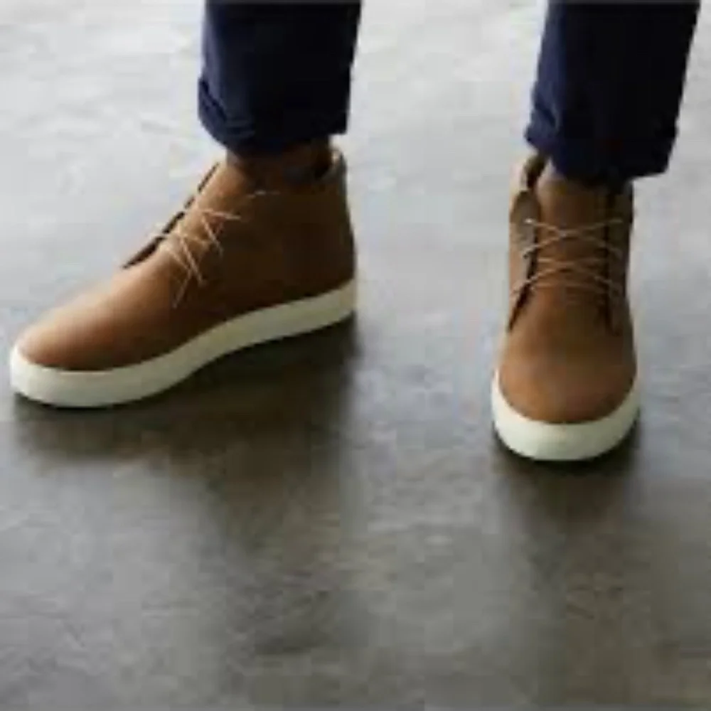 Nisolo Everyday Mid Top Men’s Sneakers Tobacco Brown Leather Size 9.5 - Picture 1 of 12